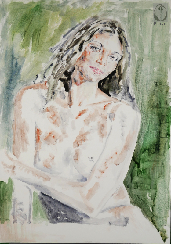oil on paper - olio su carta di Piro